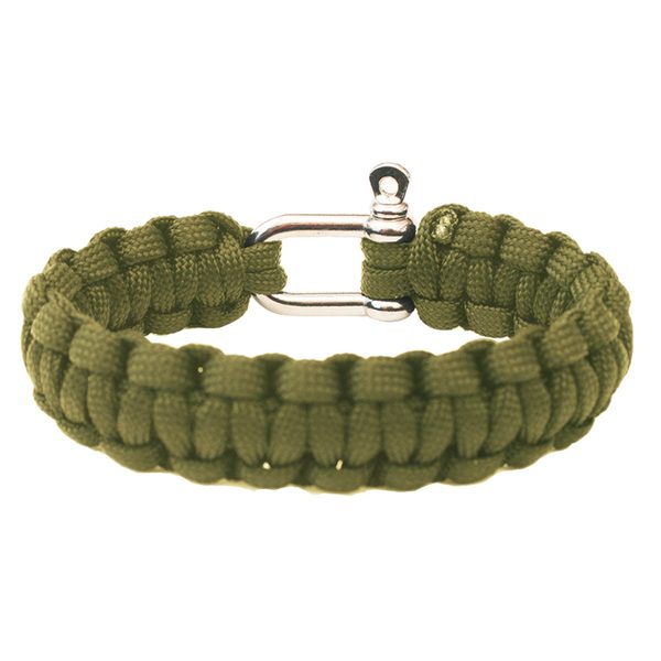 Paracord - kovová spona olivový