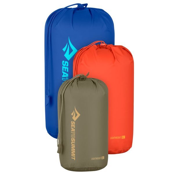 Lightweight Stuff Sack Set 3, 5, 8L  Burnt Olive, Spicy Orange, Surf the Web