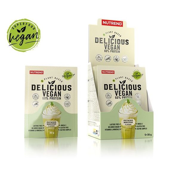 Delicious Vegan Protein, 5x30 g pistácie+marcipán