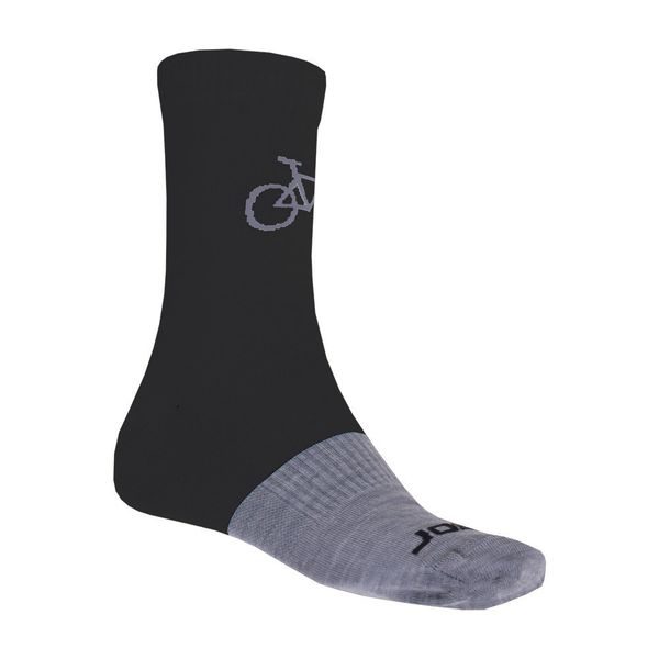 PONOŽKY TOUR MERINO WOOL černá/šedá