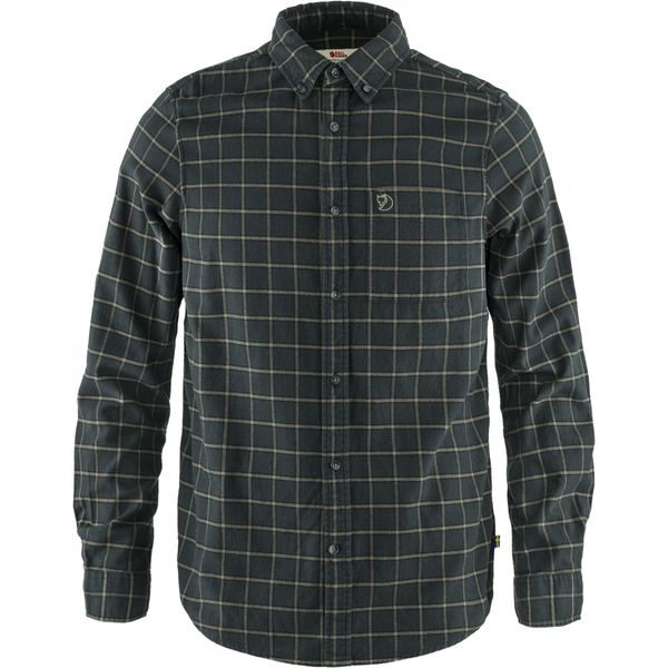 Övik Flannel Shirt M Dark Grey