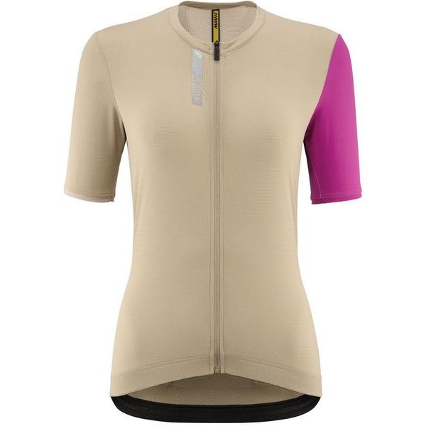WOMENS SHORT SLEEVE JERSEY ESSENTIAL WHITE PEPPER/FUCHSIA