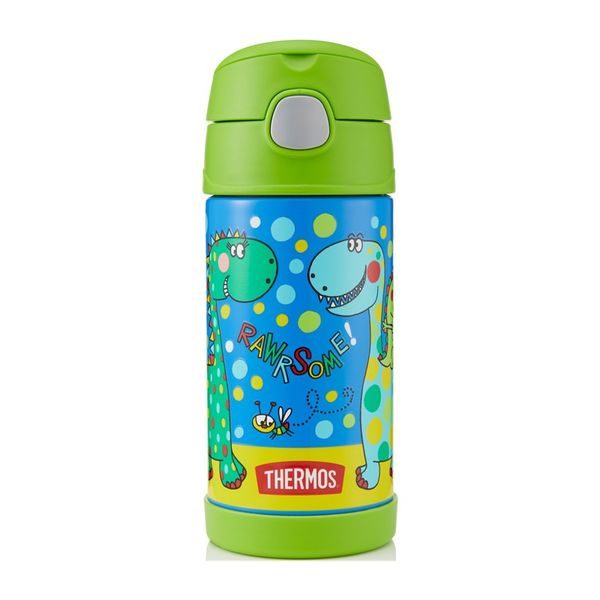 Dětská termoska s brčkem 355 ml dinosaurus
