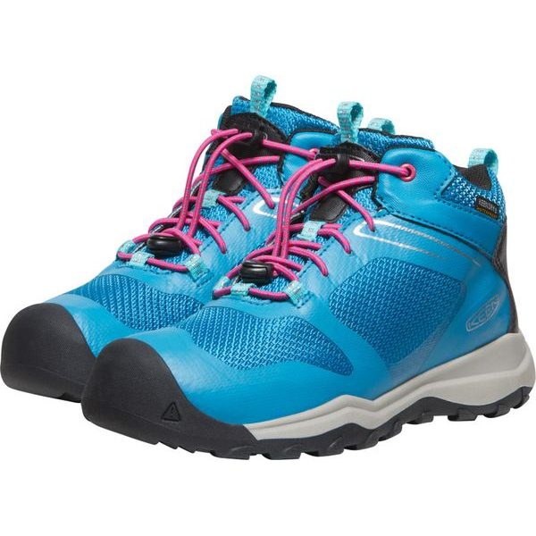 WANDURO MID WP YOUTH, fjord blue/fuchsia purple