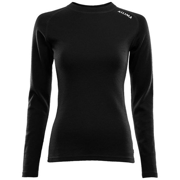 WarmWool Crew Neck shirt, Woman Jet Black