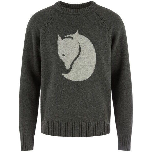 Fjällräven Logo Knit Sweater M Deep Forest
