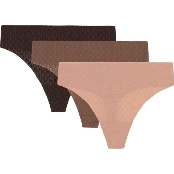 UA Pure Stretch Mesh THONG - 3pk brown