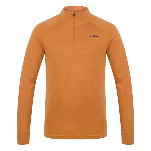 Pánská merino mikina Aron Zip M mustard