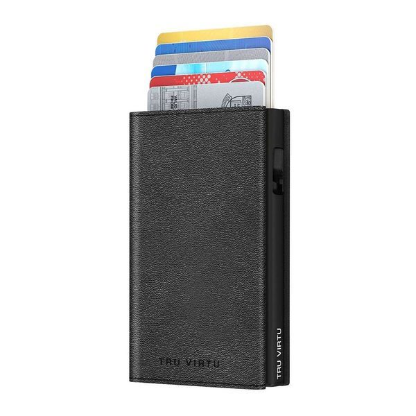 Wallet Click and Slide Sleek - leather Nappa Black / Black