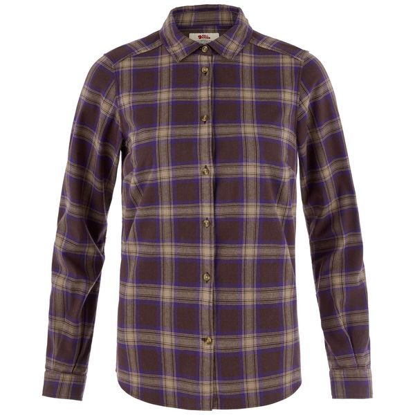 Övik Classic Flannel Shirt W Black Oak-Dark Violet