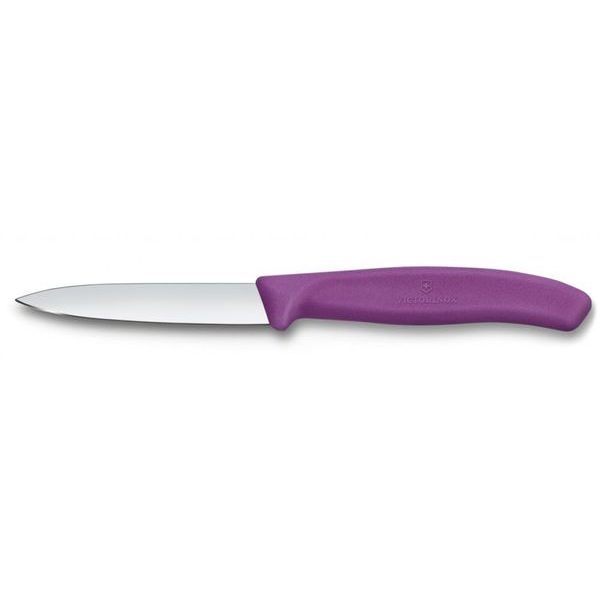 Swiss Classic, paring knife, 8cm, straight, pointed tip, purple