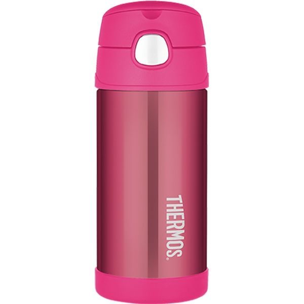 Dětská termoska s brčkem 355 ml růžová
