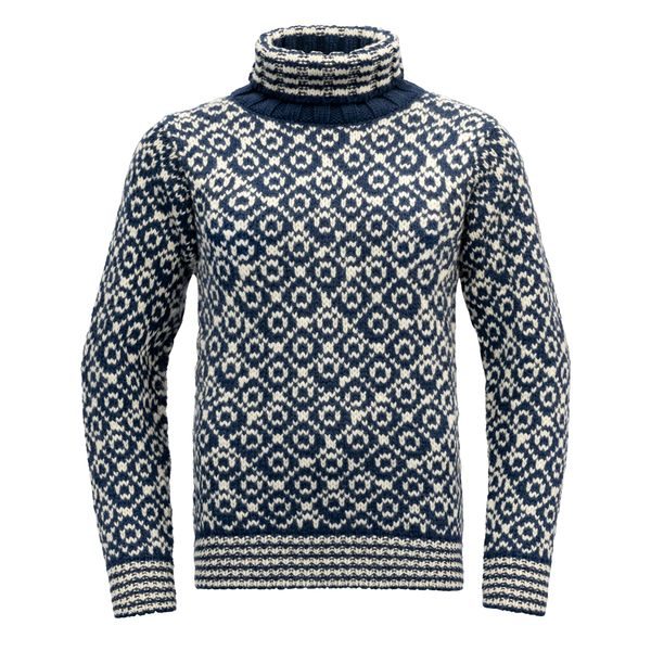 Svalbard Wool High Neck, Night/Offwhite
