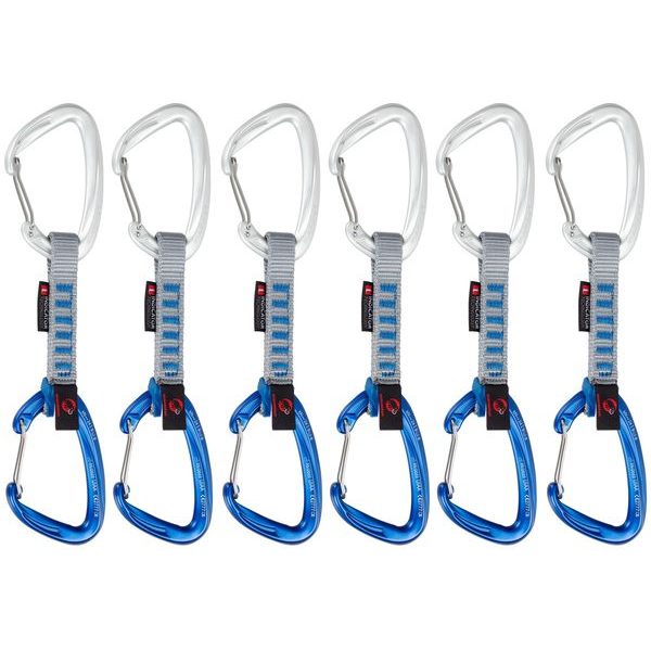 Crag Wire 10 cm Indicator 6-Pack Quickdraws, Silver-Ultramarine