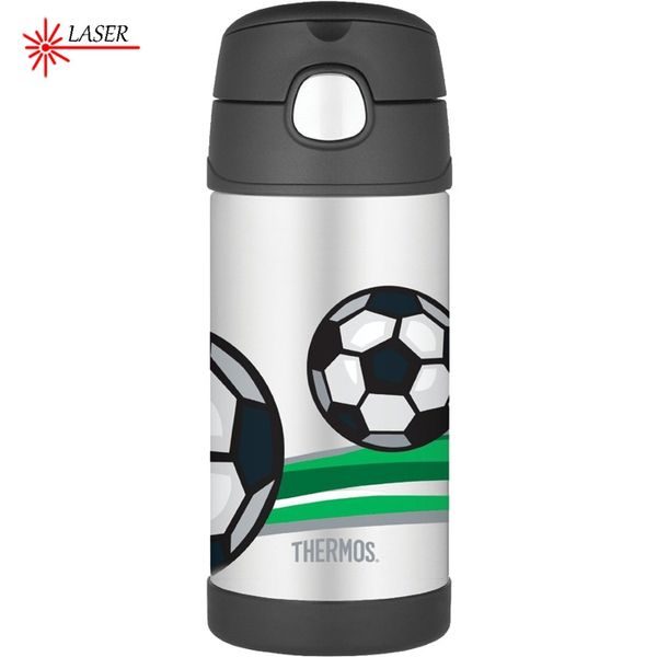Dětská termoska s brčkem 355 ml fotbal