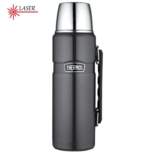 Termoska na nápoje s madlem 1200 ml metalicky šedá