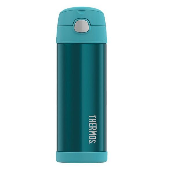 Dětská termoska s brčkem 470 ml tyrkysová