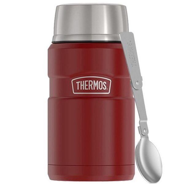 Termoska na jídlo se skládácí lžící a šálkem 710 ml rustic red