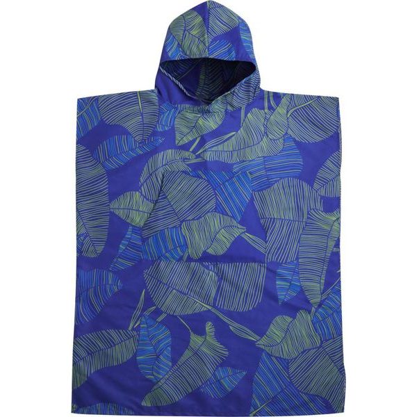 CHANGING PONCHO S/M Botanical modré s motivem listů