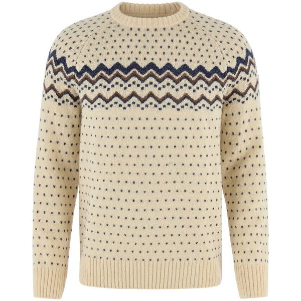 Övik Knit Sweater M Light Beige-Navy