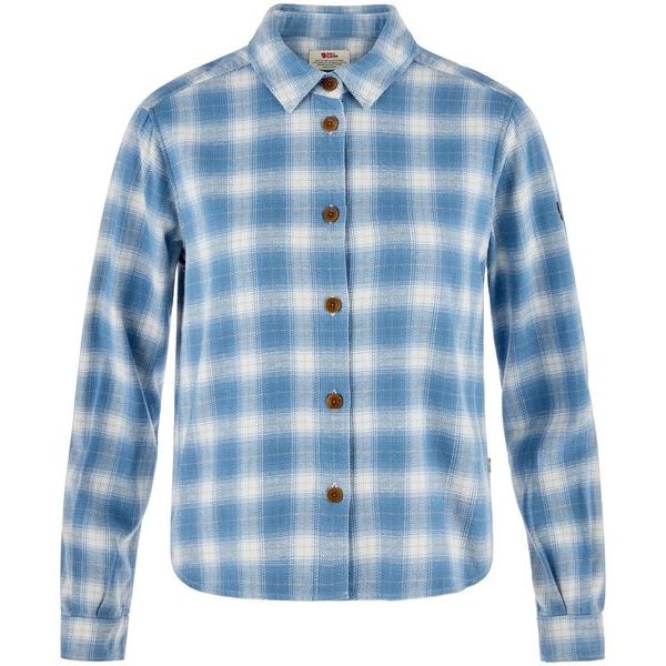 Övik Boxy Flannel Shirt W Eggshell-Dawn Blue