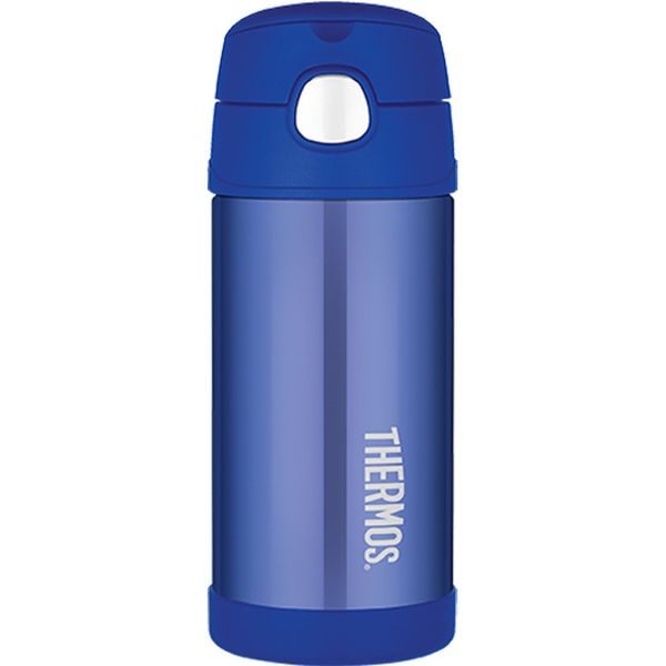 Dětská termoska s brčkem 355 ml modrá