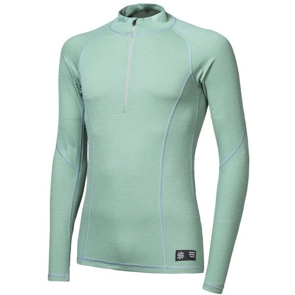 MERINO DF pánské triko dl.rukáv zip basil green