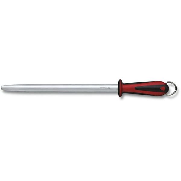 Dual Grip, honing steel, 30cm, micro-fine cut, oval, black/red