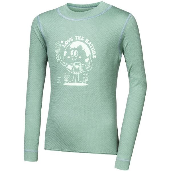 MERINO DF PLANET dětské triko dl.rukáv basil green