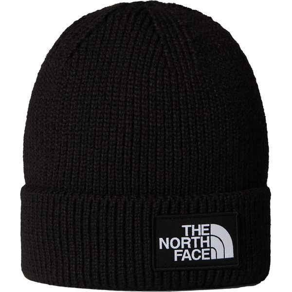 TNF LOGO BOX CUFFED BEANIE, TNF BLACK