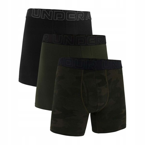Ua Performance Cotton - Print 6in - 3pk BAROQUE GREEN