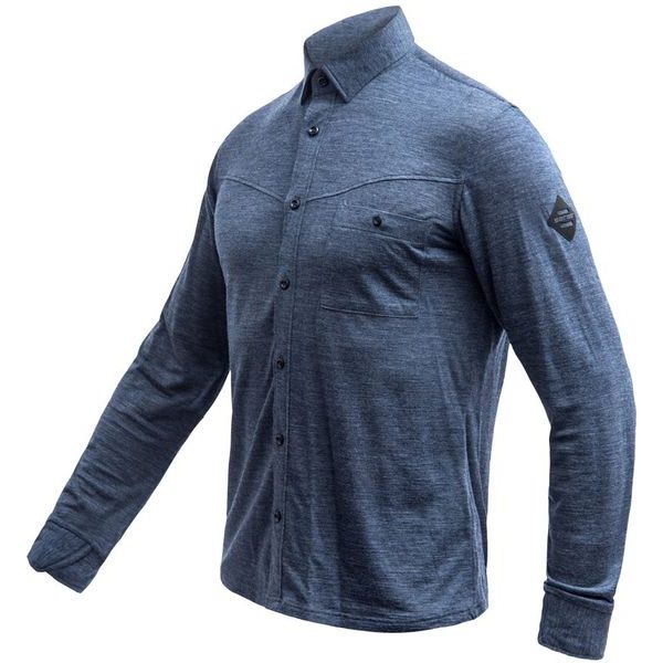 MERINO LITE unisex košile dl.rukáv mottled blue