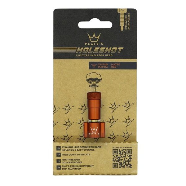 HOLESHOT CO2 TYRE INFLATOR HEAD RED