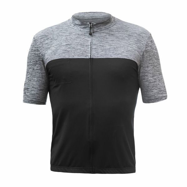 CYKLO MOTION pánský dres kr.rukáv celozip, černá/šedá