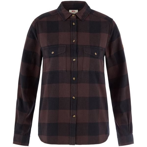Övik Heavy Flannel Shirt W Black Oak-Black