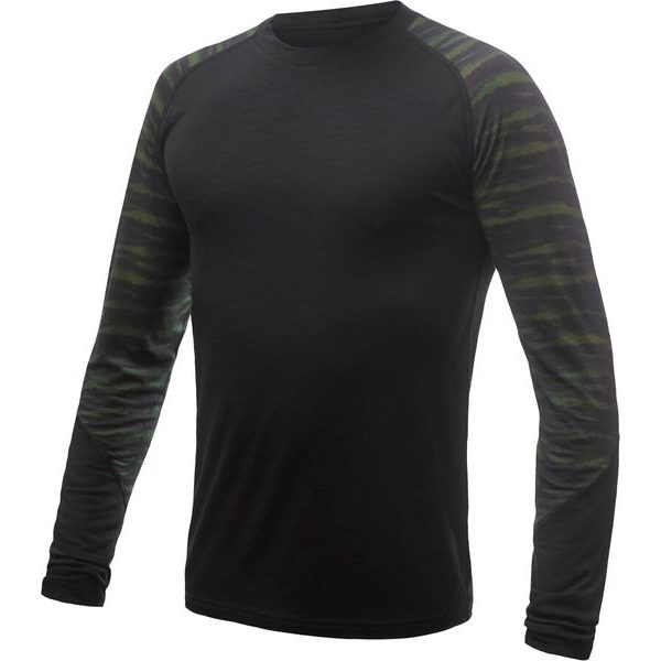 MERINO IMPRESS pánské triko dl.rukáv černá/batik
