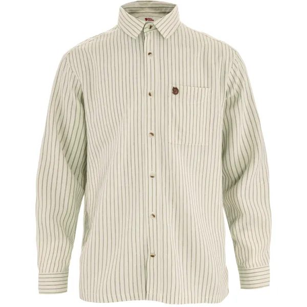 Övik Relaxed Hemp Shirt LS M Chalk White-Green