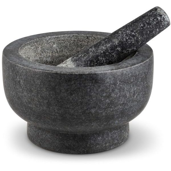 Granite mortar and pestle 12,5 cm dark grey
