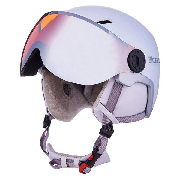 W2W Double Visor ski helmet, white matt, orange lens, mirror