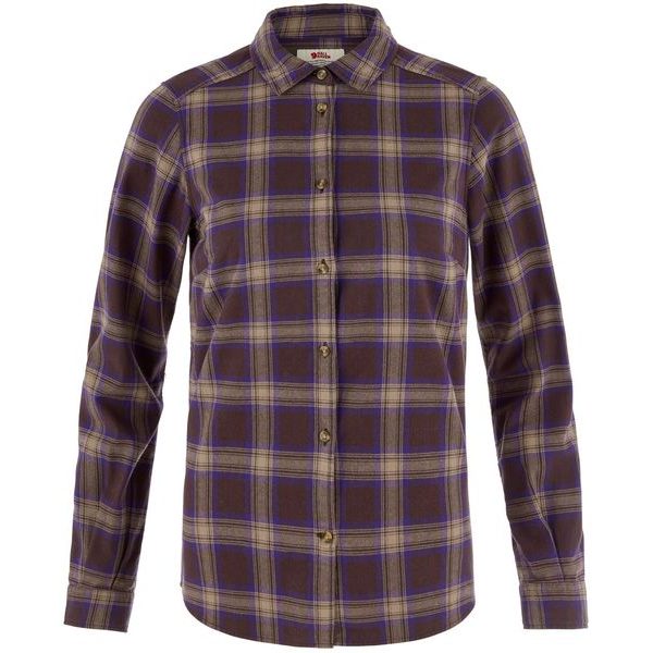 Övik Classic Flannel Shirt W Black Oak-Dark Violet
