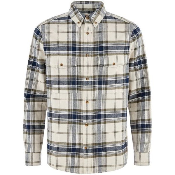 Övik Twill Shirt M Chalk White-Dark Navy