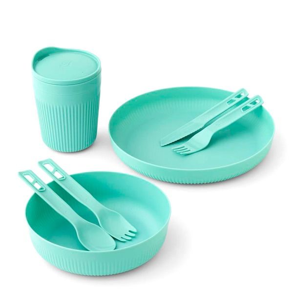 Passage Dinnerware Set - [1P] [7 Piece], Aqua Sea Blue
