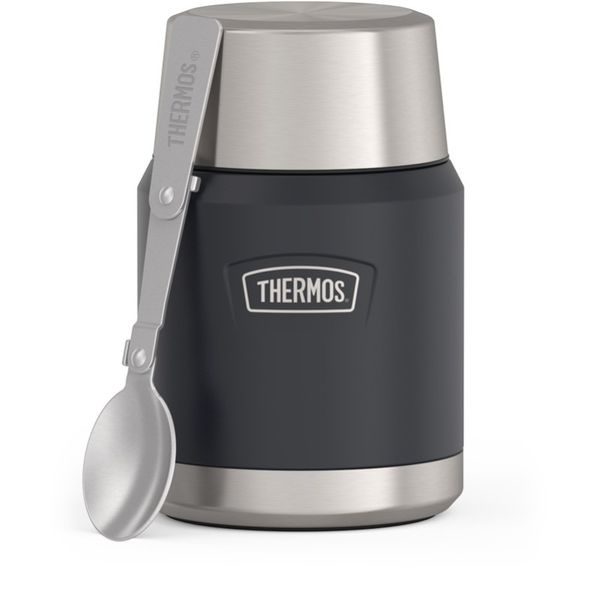 Termoska na jídlo se skládácí lžící a šálkem 470 ml - granite (žulová)