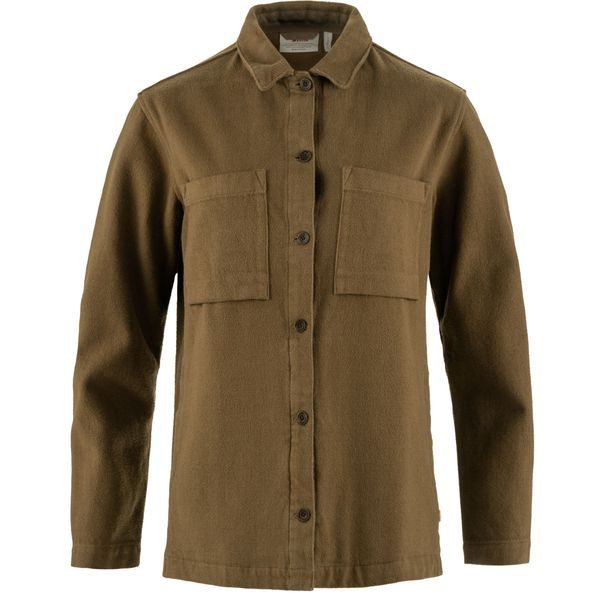 Singi Flannel Overshirt W Wood Brown