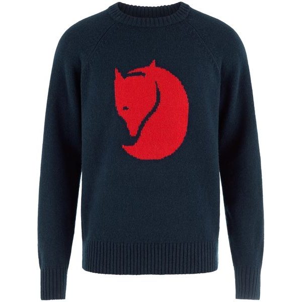 Fjällräven Logo Knit Sweater M Dark Navy