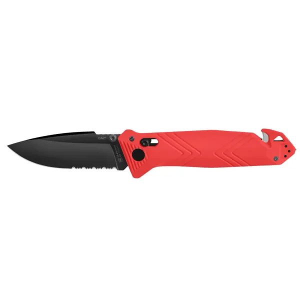 CAC PA6 FV RED HANDLE SERRATED