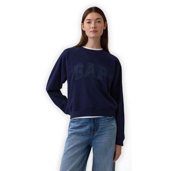 888007-07 Oversize mikina s logem Tmavě modrá