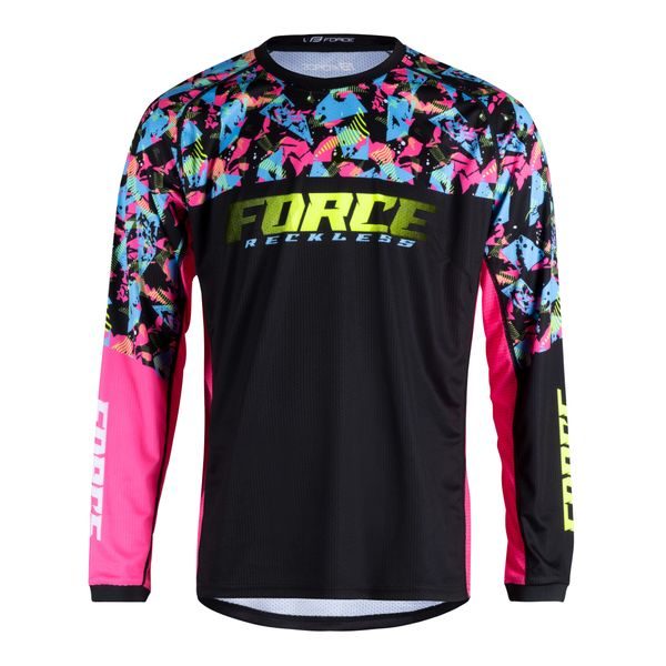 RECKLESS dl. rukáv, černo-růžovo-fluo