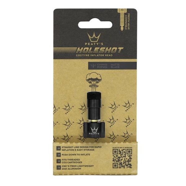 HOLESHOT CO2 TYRE INFLATOR HEAD BLACK