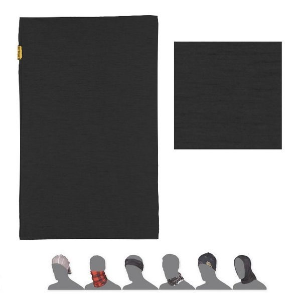 TUBE MERINO WOOL scarf multifunctional black